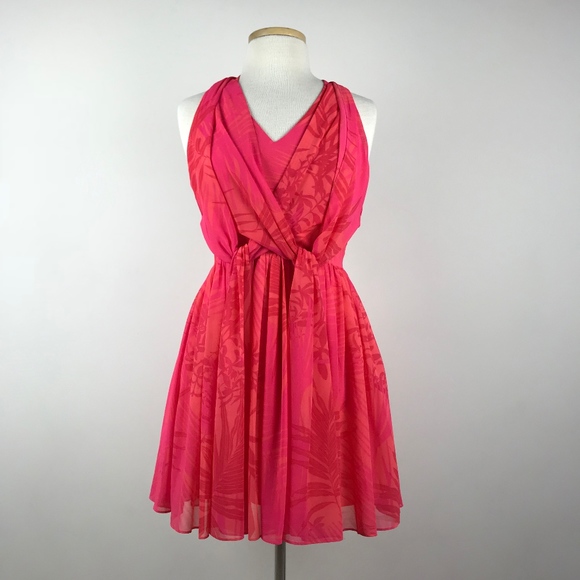 Armani Exchange Dresses & Skirts - Armani Exchange  Orange Tropical Chiffon Dress